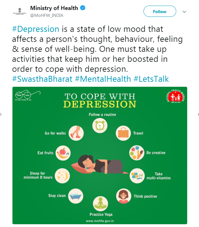 A Health Ministry poster on coping with depression has angered doctors ...