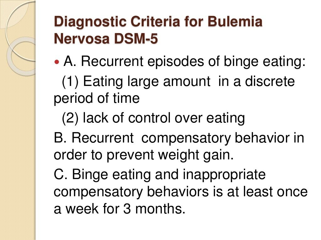 Eating disorder : Classification and tratment