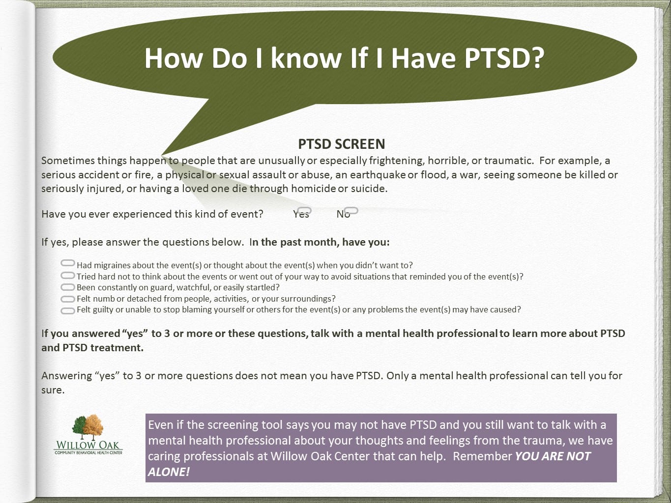 How Do I Know If I Have PTSD  Willow Oak Behavioral ...