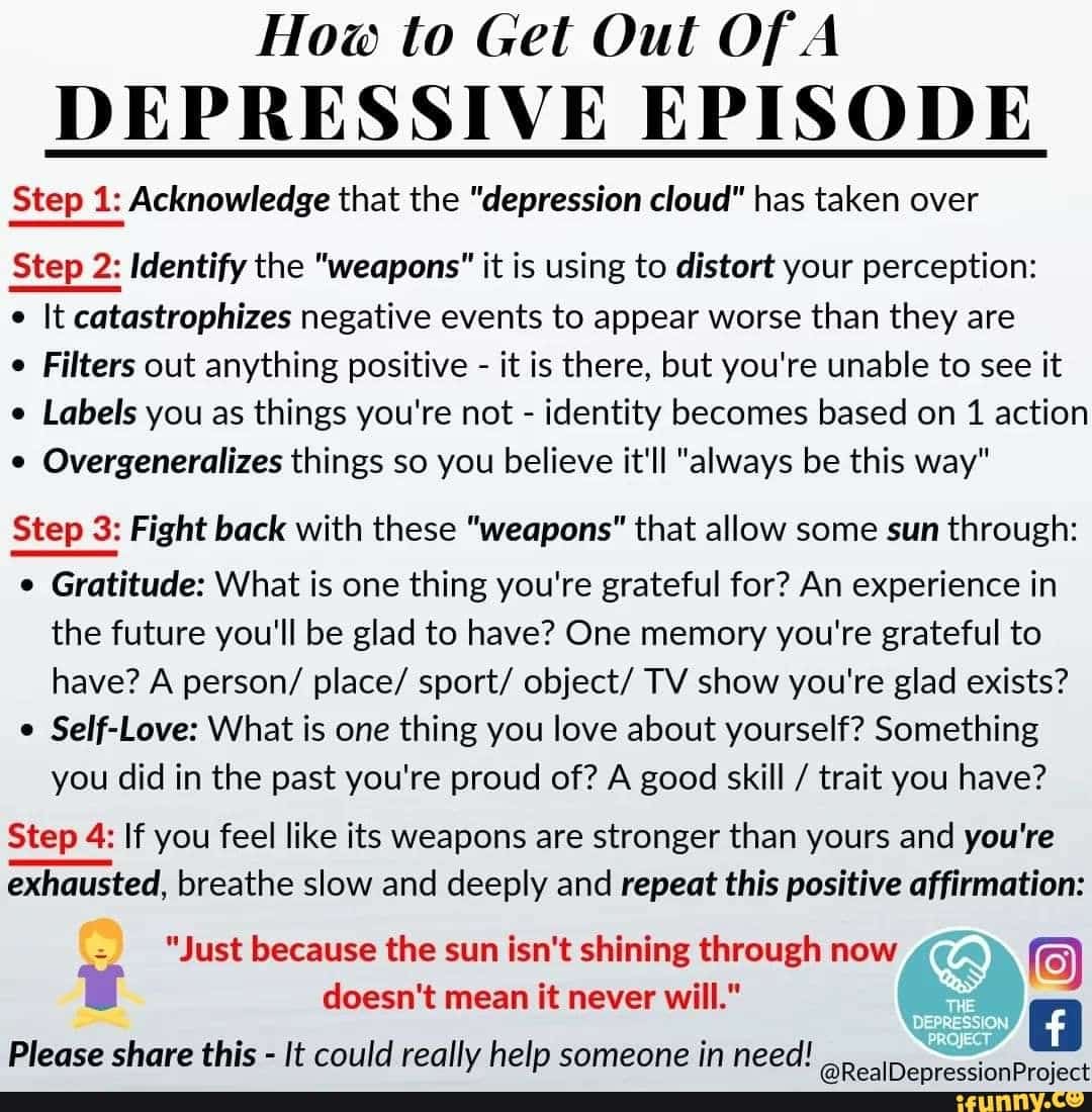 How to Get Out Of A DEPRESSIVE EPISODE Step 1: Acknowledge that the ...