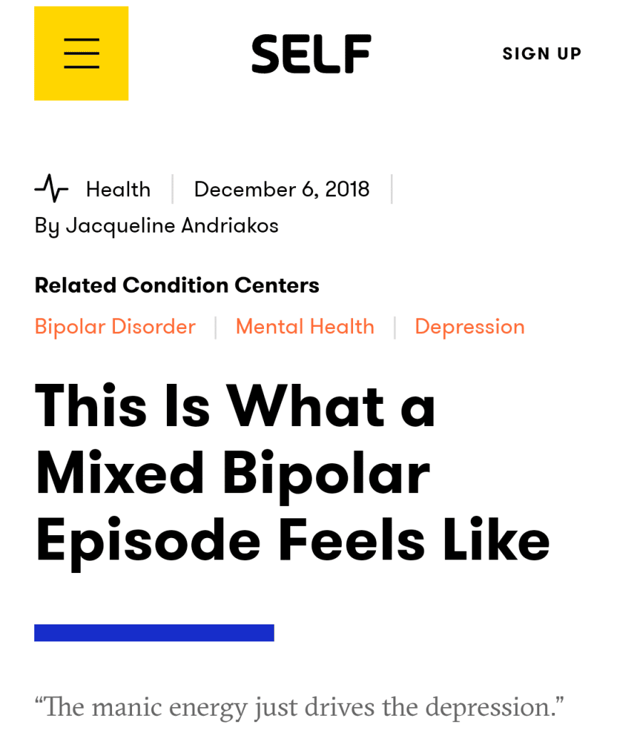 Mixed affective state ð â Bipolar in Order: Advocating for the Mentally Ill