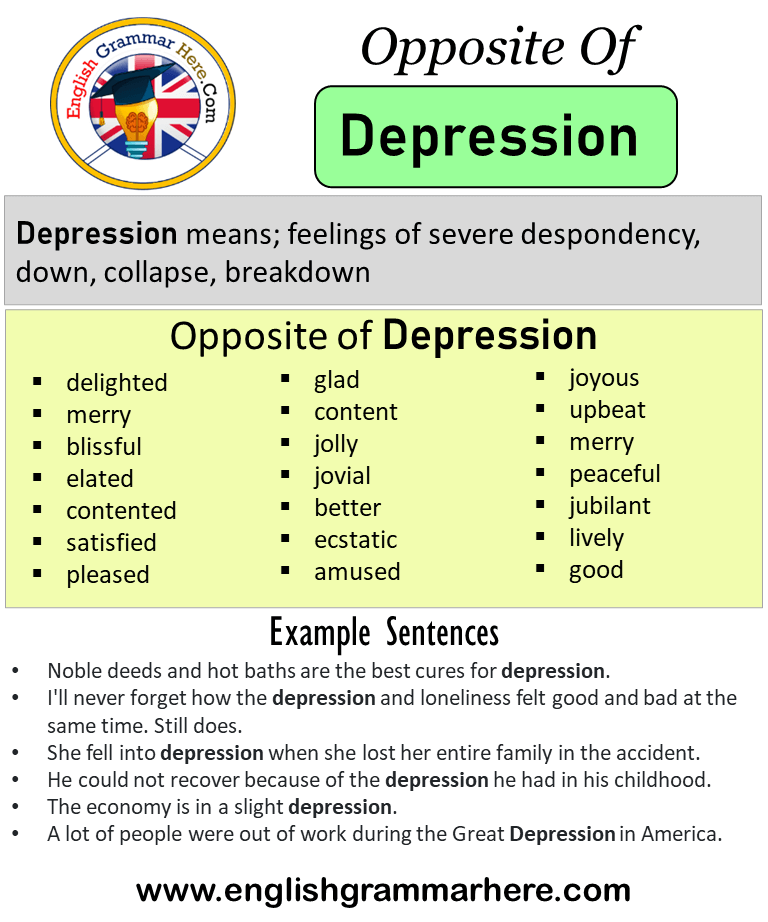 Opposite Of Depression, Antonyms of Depression, Meaning and Example ...