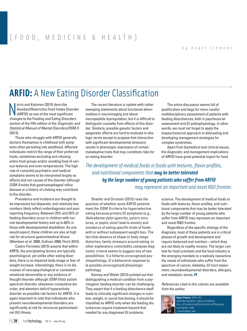 (PDF) ARFID: A new eating disorder classification