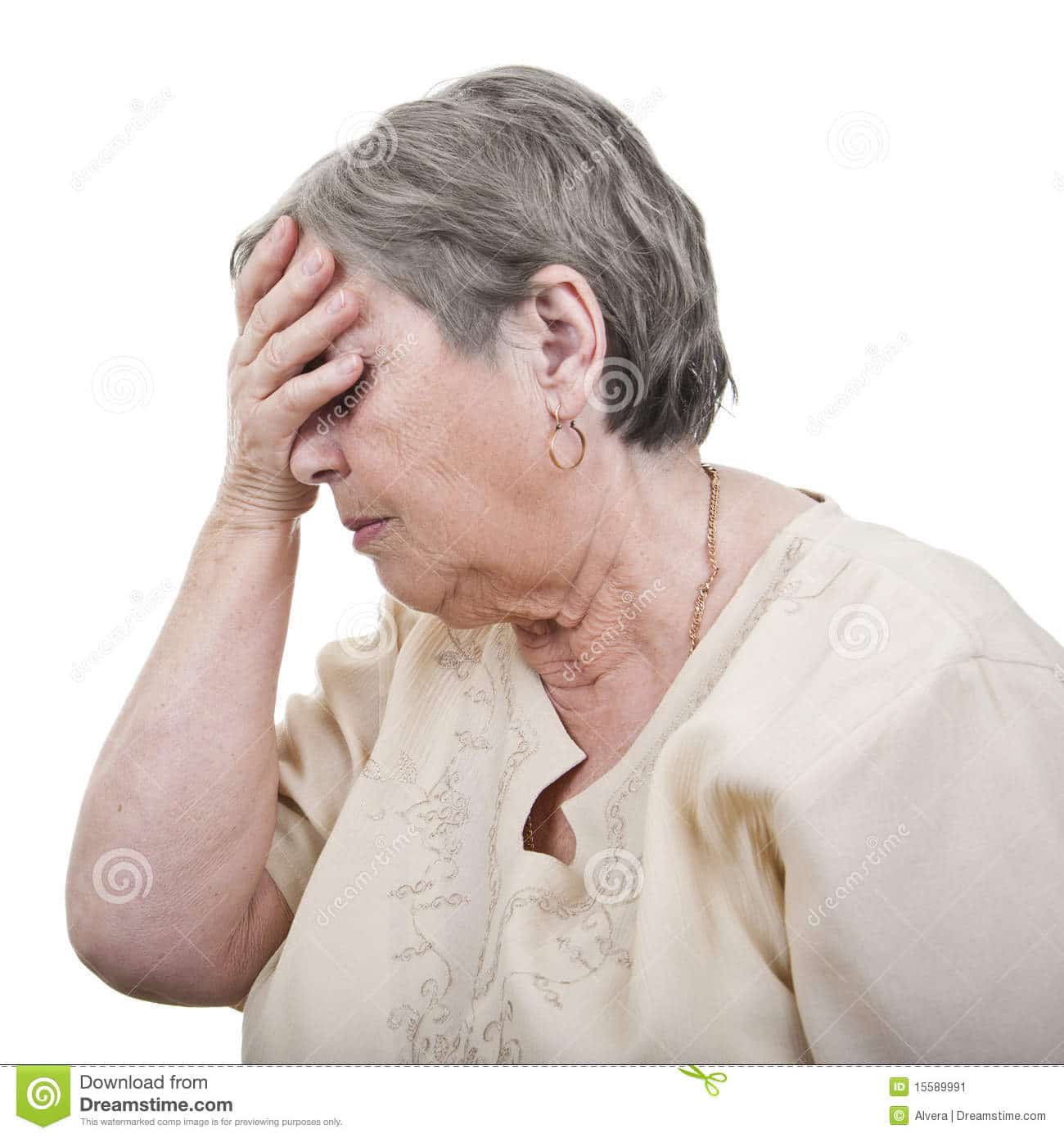 Senior woman depression stock image. Image of headache