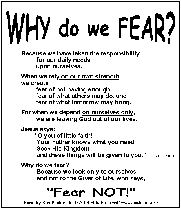 Why do so Many People Live in Fear?  Learning to Live ...
